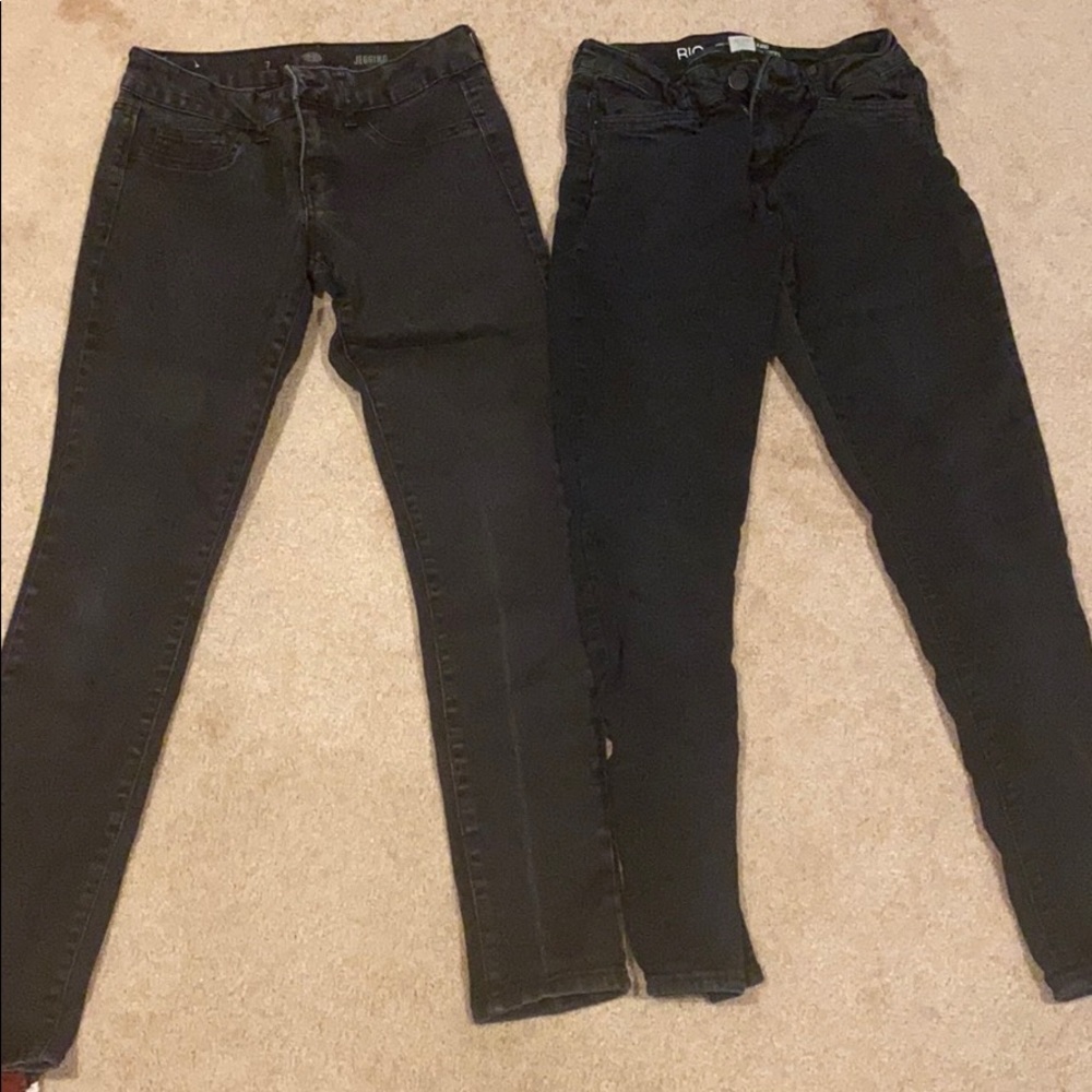 2 pk black jeans size 7